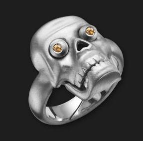 AMBROSINI JEWELS - ANELLO ARGENTO 925Â° teschio finitura bianca mis 13 — Ansicht 1