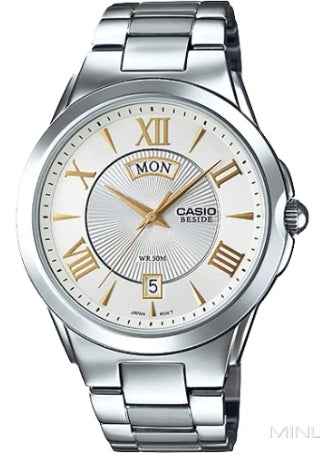 CASIO BESIDE DAY & DATE - WHITE, GOLD INDEXES — Ansicht 1