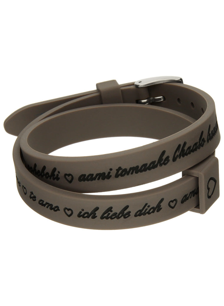 Il MEZZOMETRO I LOVE YOU SILVER BUCKLE EDITION - GREY - Bracciale in silicone/silicone bracelet — Ansicht 1
