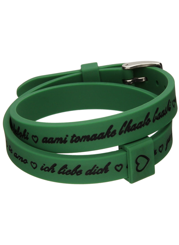 Il MEZZOMETRO I LOVE YOU SILVER BUCKLE EDITION - GREEN - Bracciale in silicone/silicone bracelet — Ansicht 1