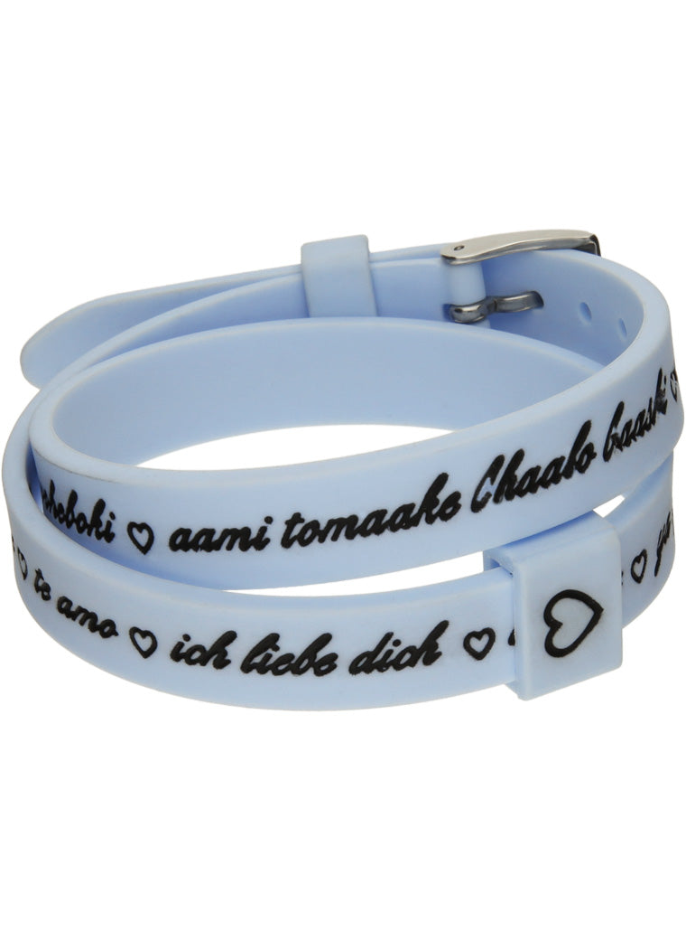 Il MEZZOMETRO I LOVE YOU SILVER BUCKLE EDITION - LIGHT BLUE - Bracciale in silicone/silicone bracelet — Ansicht 1