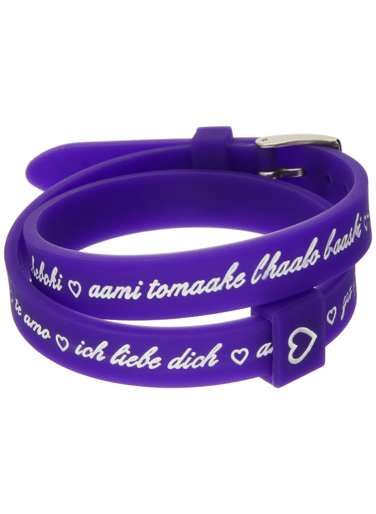 Il MEZZOMETRO I LOVE YOU SILVER BUCKLE EDITION - PURPLE - Bracciale in silicone/silicone bracelet — Ansicht 1