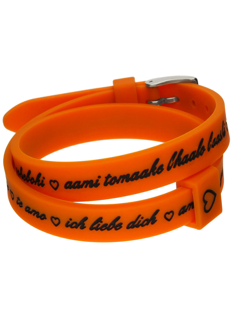 Il MEZZOMETRO I LOVE YOU SILVER BUCKLE EDITION - ORANGE - Bracciale in silicone/silicone bracelet — Ansicht 1