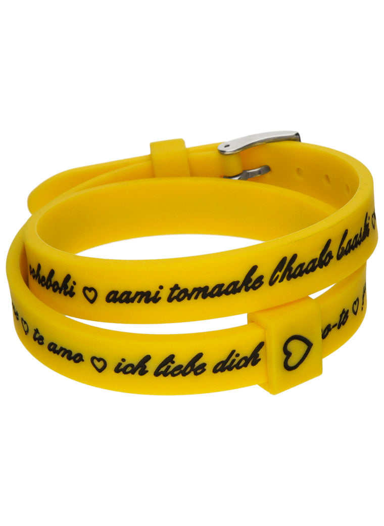 Il MEZZOMETRO I LOVE YOU SILVER BUCKLE EDITION - YELLOW - Bracciale in silicone/silicone bracelet — Ansicht 1