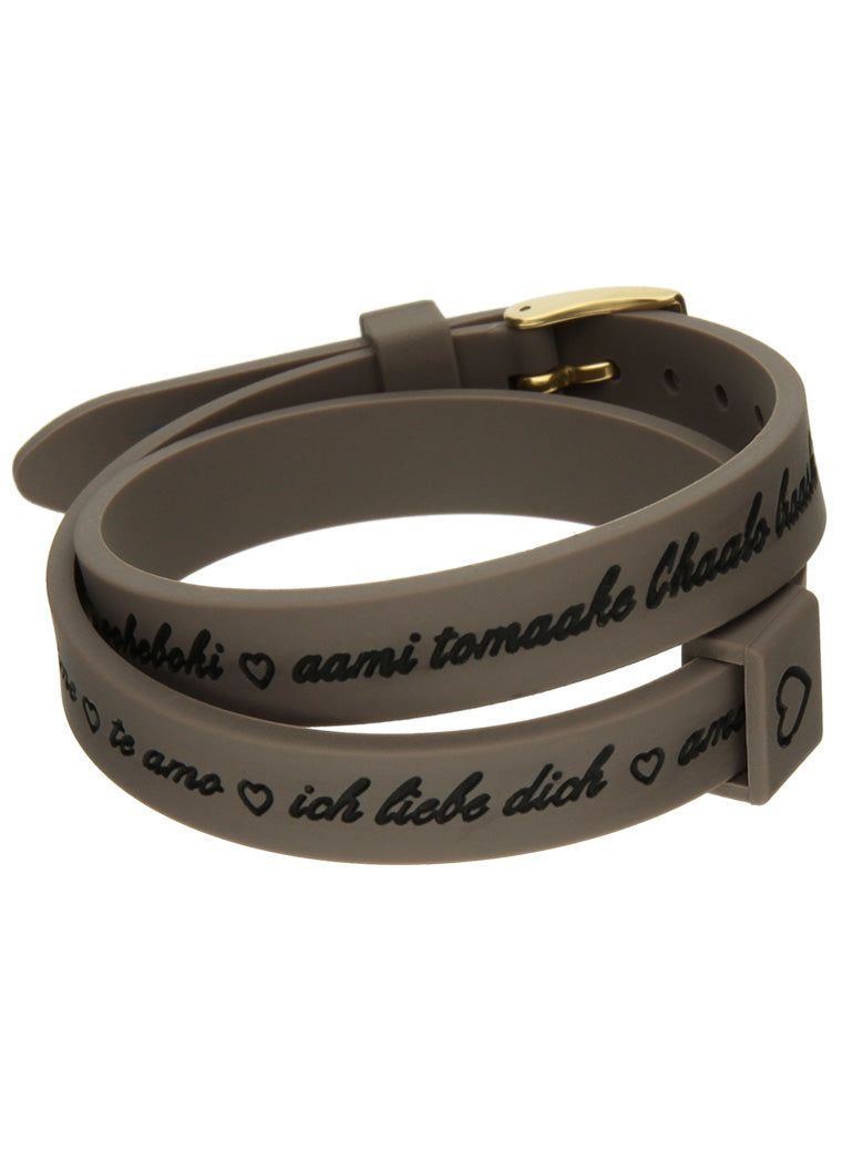 Il MEZZOMETRO I LOVE YOU GOLD BUCKLE EDITION - GREY - Bracciale in silicone/silicone bracelet — Ansicht 1