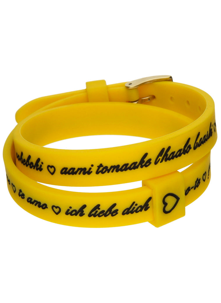 Il MEZZOMETRO I LOVE YOU GOLD BUCKLE EDITION - YELLOW - Bracciale in silicone/silicone bracelet — Ansicht 1