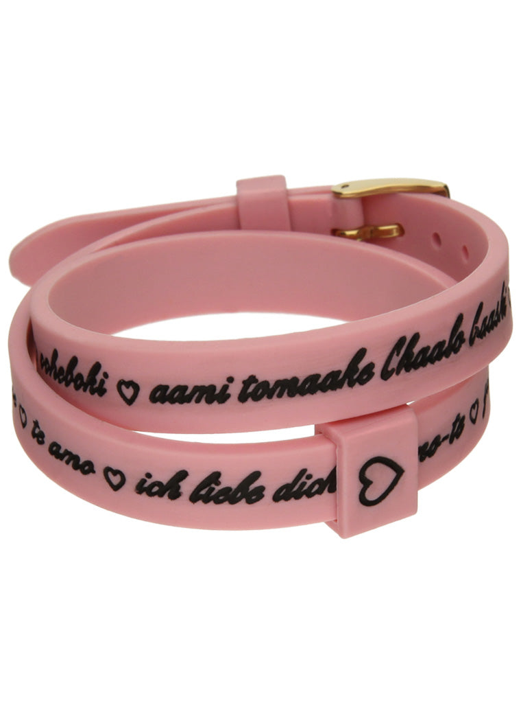 Il MEZZOMETRO I LOVE YOU GOLD BUCKLE EDITION - PINK - Bracciale in silicone/silicone bracelet — Ansicht 1