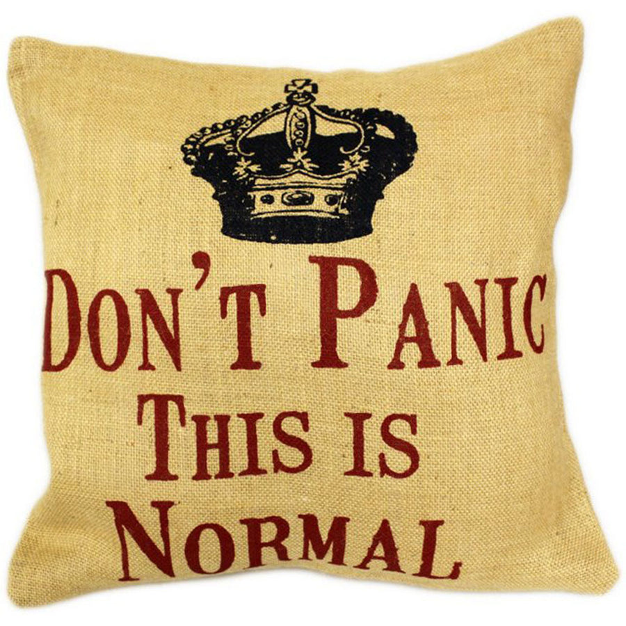 CUSCINI LETTERARI - Copricuscino in Juta lavata / Juta washed pillow case DON’T PANIC THIS IS NORMAL - Size 40x40cm — Ansicht 1