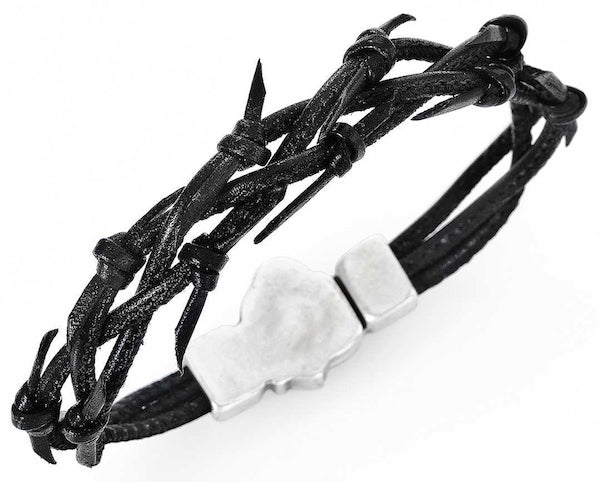 AMEN BRACCIALE DOPPIO SPINE BLACK — Ansicht 1
