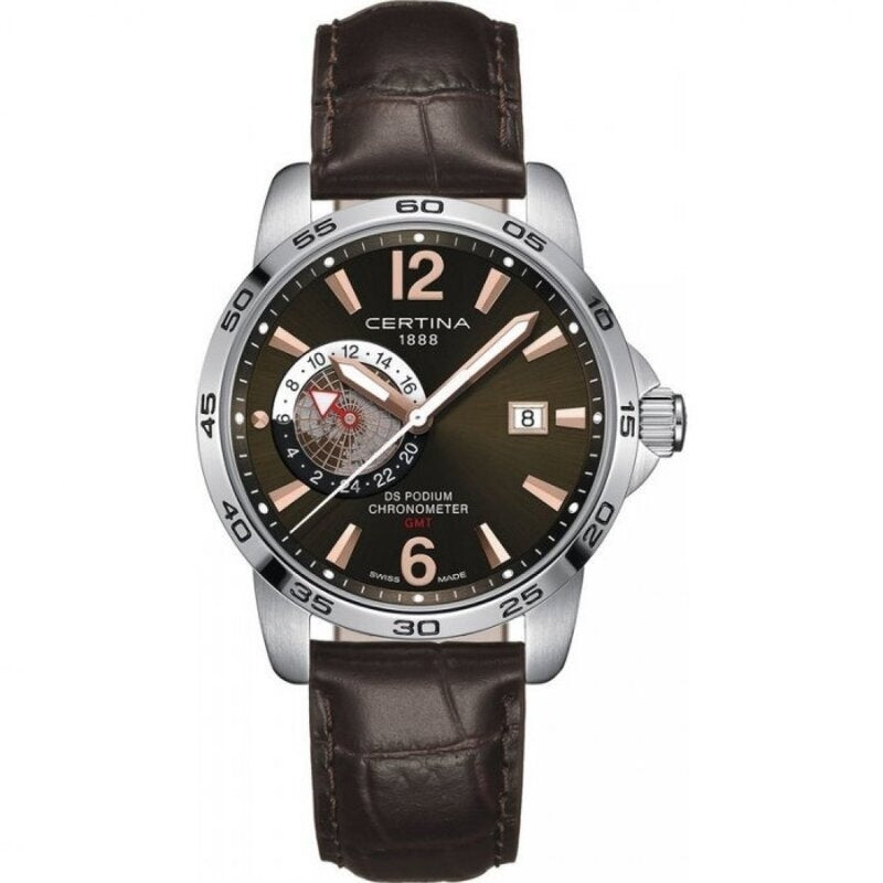 CERTINA DS PODIUM GMT SS LEATHER BLACK SILVER COSC (Contrôle Officiel Suisse des Chronomètres) — Ansicht 1