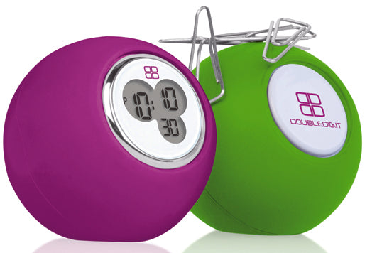 DOUBLEDIGIT - DESKY LIGHT GREEN/PURPLE (magnetic desk clock) — Ansicht 1