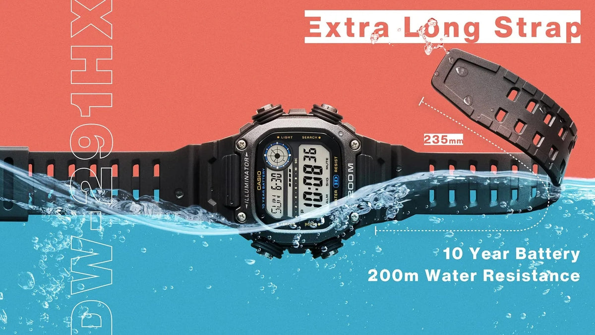 CASIO SPORT ILLUMINATOR DIVER 200M, 10 YEARS BATTERY - XL STRAP - TAUPE — Ansicht 2