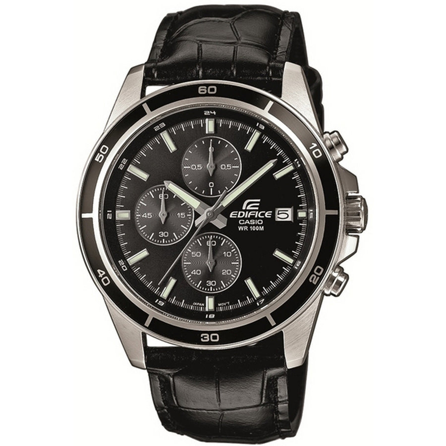 CASIO EDIFICE CLASSIC CHRONOGRAPH, LEATHER - BLACK — Ansicht 1