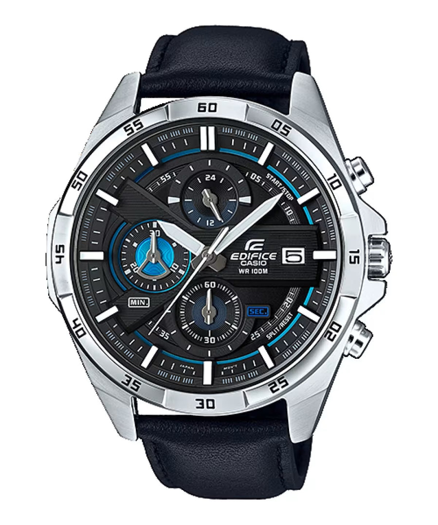 CASIO EDIFICE MULTILAYER CHRONOGRAPH LEATHER - BLACK BLUE — Ansicht 1