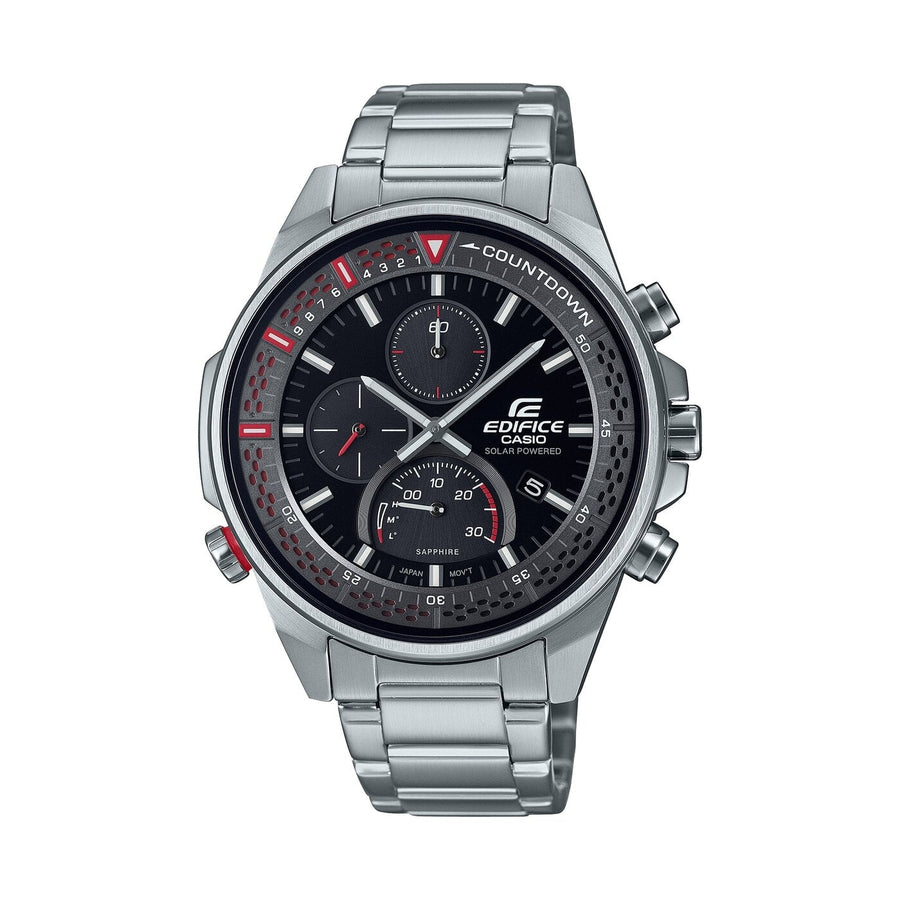 CASIO EDIFICE SLIM SOLAR POWERED CHRONOGRAPH - BLACK — Ansicht 1