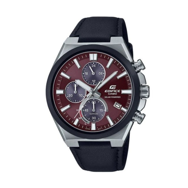 CASIO EDIFICE SOLAR POWERED CHRONOGRAPH, LEATHER - RED ***SPECIAL PRICE*** — Ansicht 1