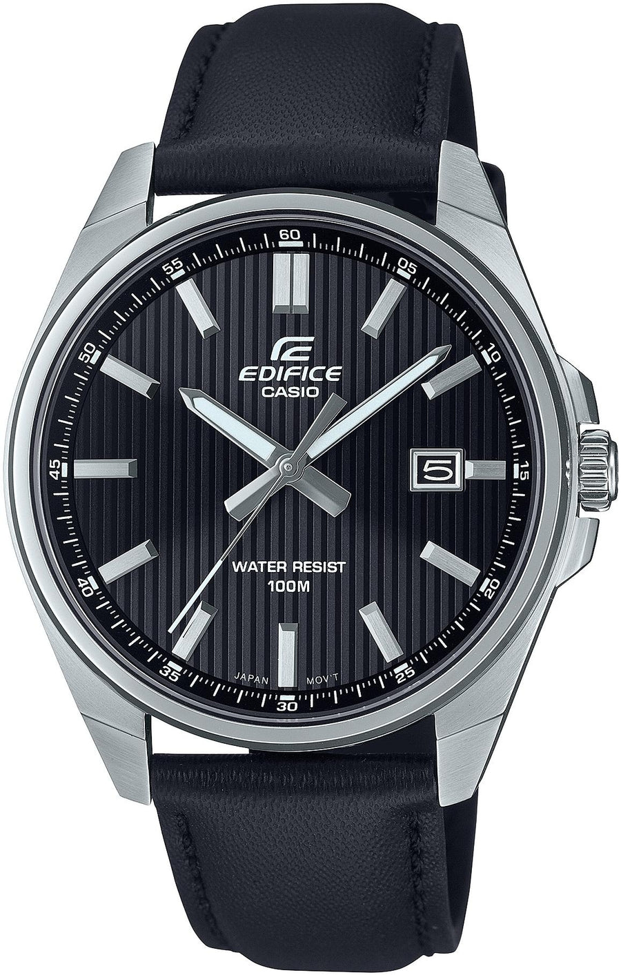 CASIO EDIFICE CLASSIC DATE - LEATHER. BLACK — Ansicht 1