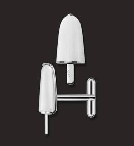 AMBROSINI JEWELS - GEMELLI ARGENTO 925Â° ghiacciolo finitura bianca pietra bianca — Ansicht 1