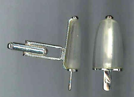AMBROSINI JEWELS - GEMELLI ARGENTO 925Â° ghiacciolo finitura bianca pietra ghiaccio — Ansicht 1