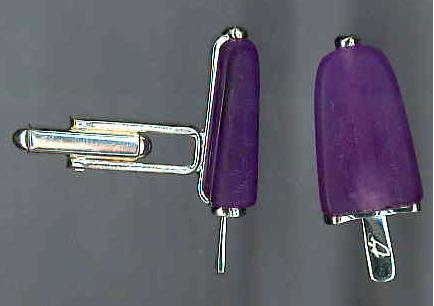 AMBROSINI JEWELS - GEMELLI ARGENTO 925Â° ghiacciolo finitura bianca pietra viola — Ansicht 1