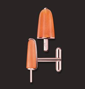 AMBROSINI JEWELS - GEMELLI ARGENTO 925° ghiacciolo finitura rosé pietra arancio — Ansicht 1