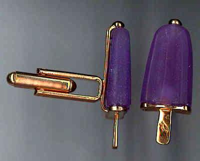 AMBROSINI JEWELS - GEMELLI ARGENTO 925° ghiacciolo finitura rosé pietra viola — Ansicht 1