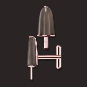 AMBROSINI JEWELS - GEMELLI ARGENTO 925° ghiacciolo finitura rosé pietra marrone — Ansicht 1