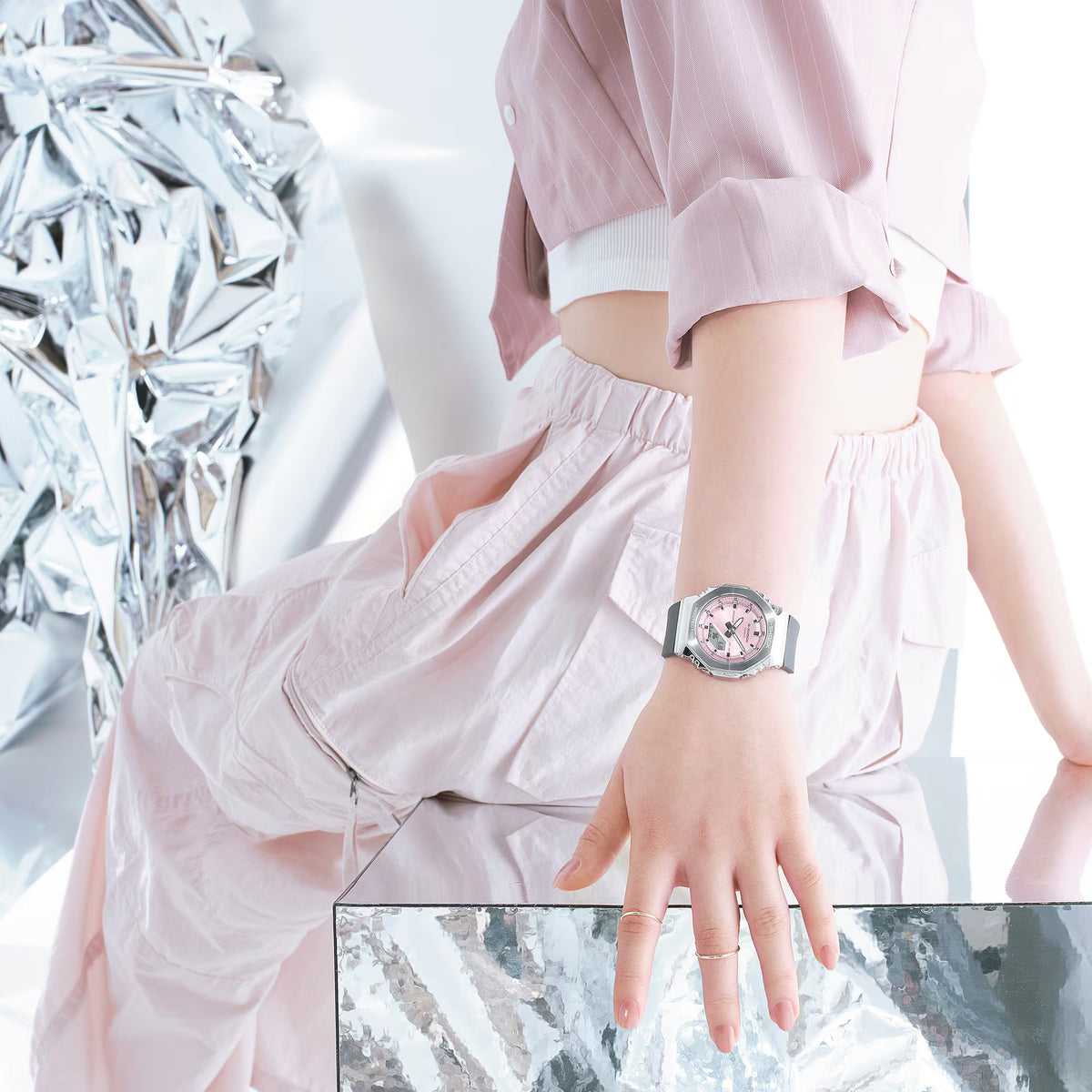 CASIO G-SHOCK MINI OAK G-STEEL PINK — Ansicht 2