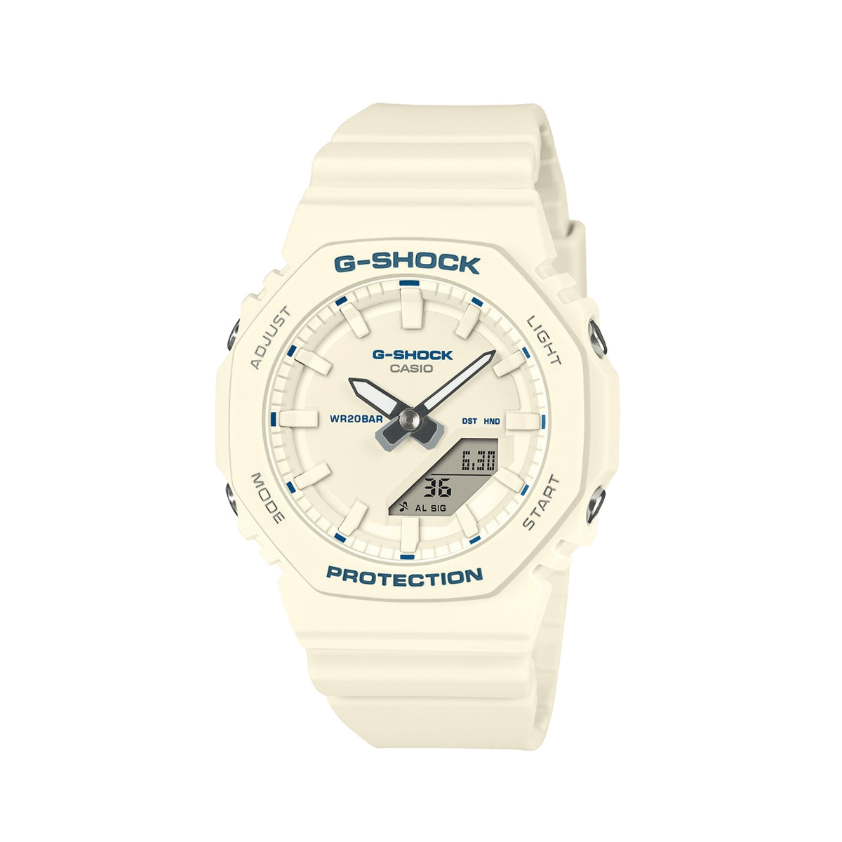 CASIO G-SHOCK OAK COMPACT - BLUE ACCENT SERIE - IVORY — Ansicht 1