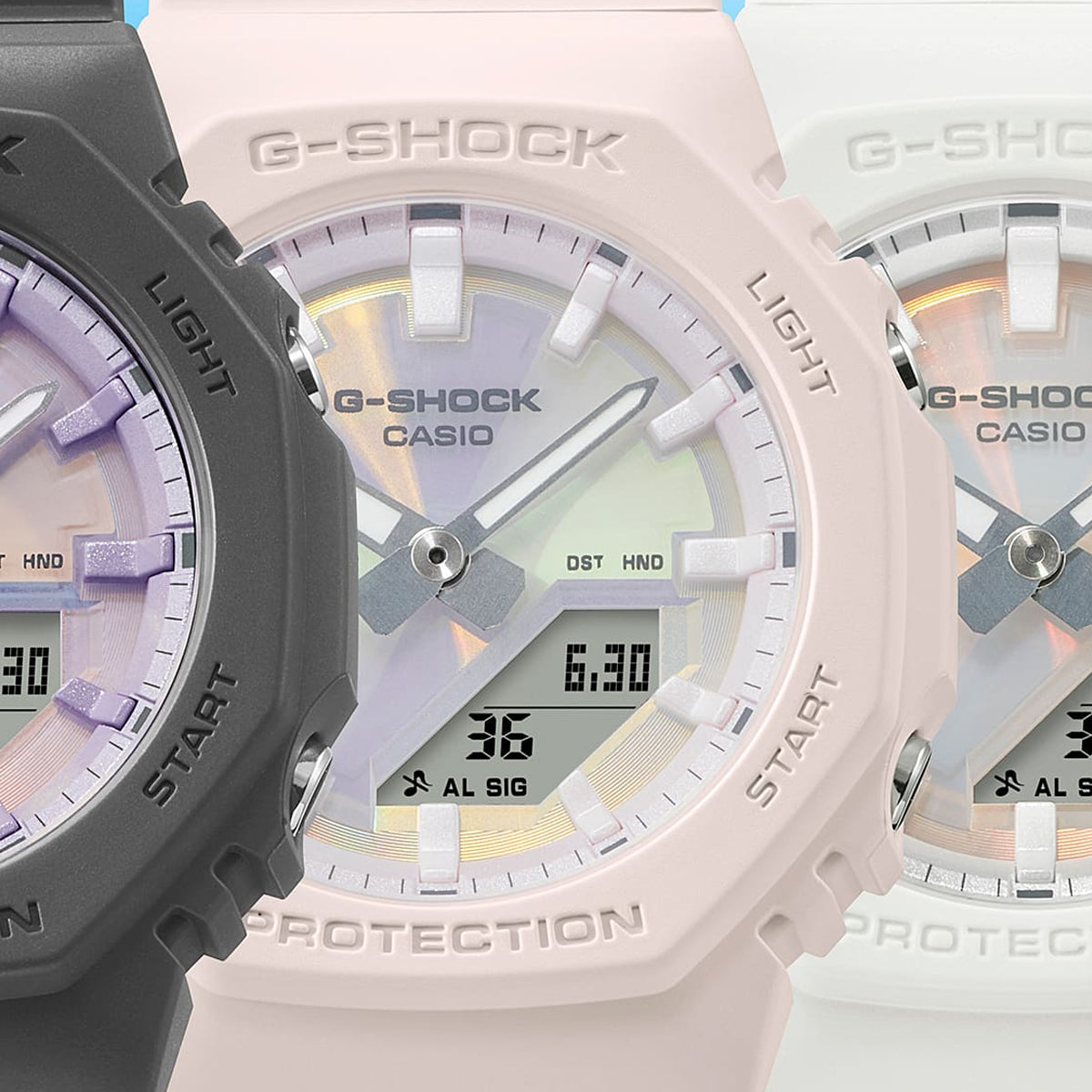 CASIO G-SHOCK OAK COMPACT TONE ON TONE SERIE - POLARIZED DIAL SERIE - WHITE, MOP — Ansicht 3