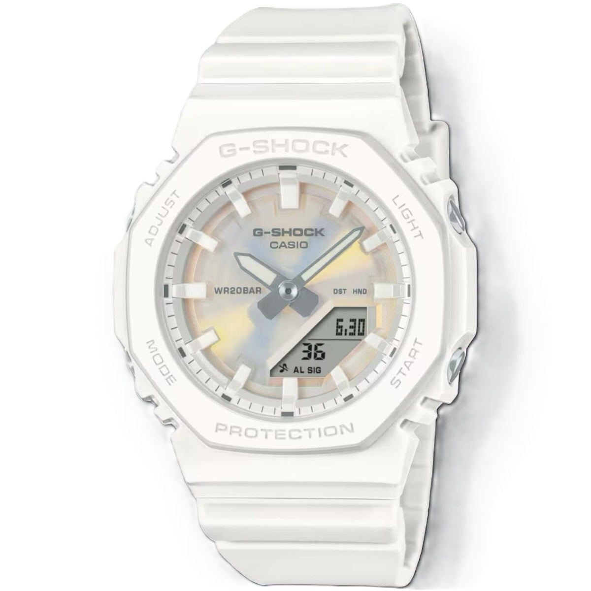 CASIO G-SHOCK OAK COMPACT TONE ON TONE SERIE - POLARIZED DIAL SERIE - WHITE, MOP — Ansicht 1