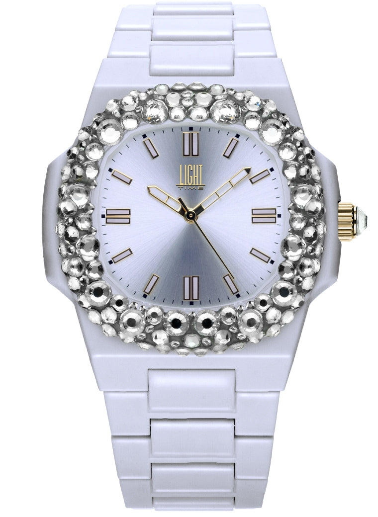 LIGHT TIME VELVET NAUTILUS - White Clear Strass — Ansicht 1