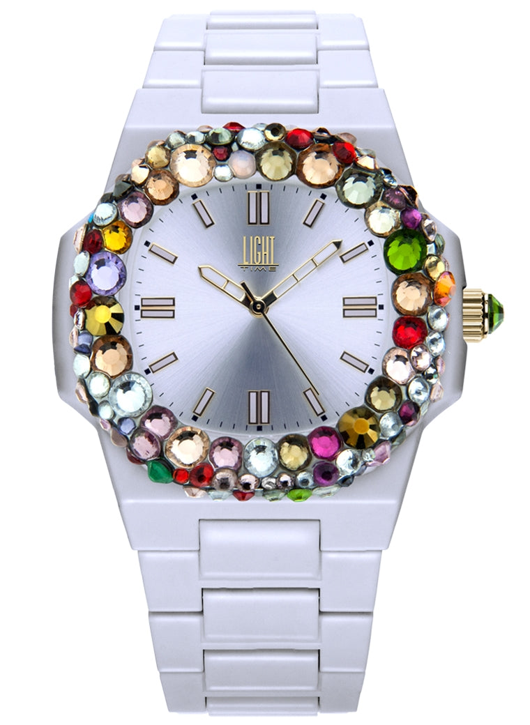 LIGHT TIME VELVET NAUTILUS - White Rainbow Strass — Ansicht 1