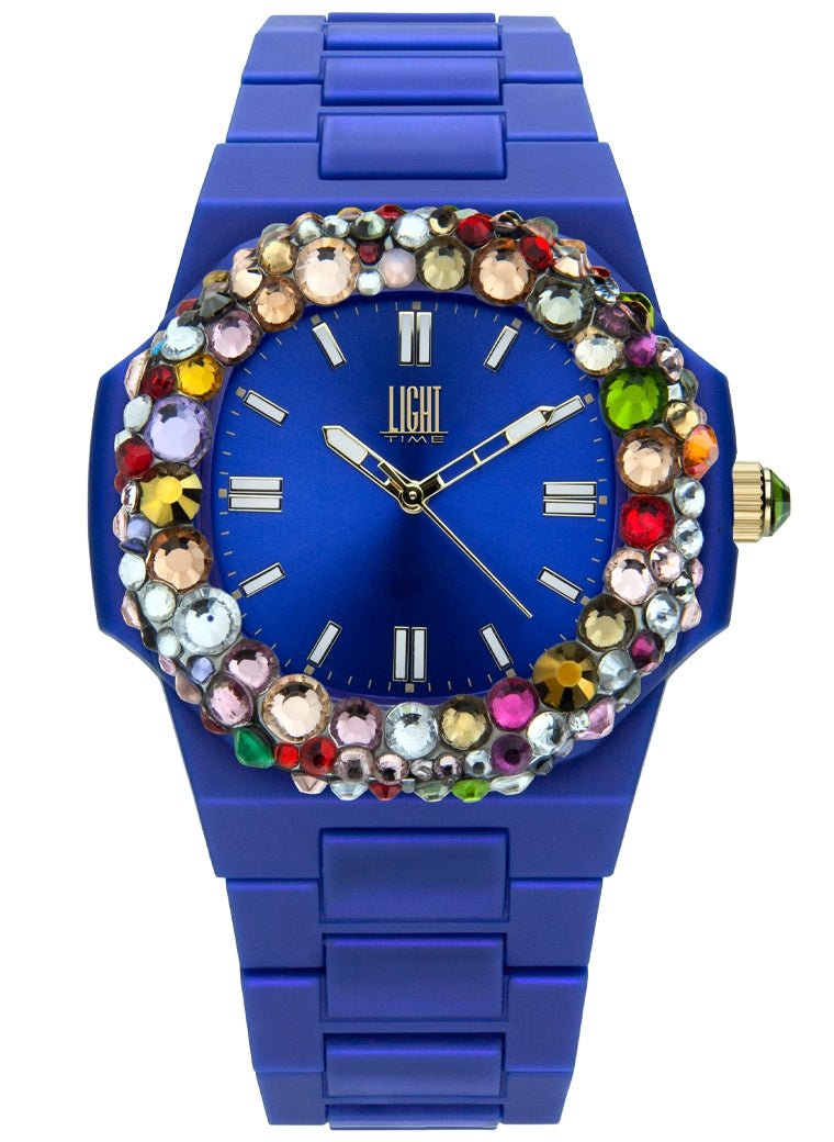 LIGHT TIME VELVET NAUTILUS - Blue Rainbow Strass — Ansicht 1