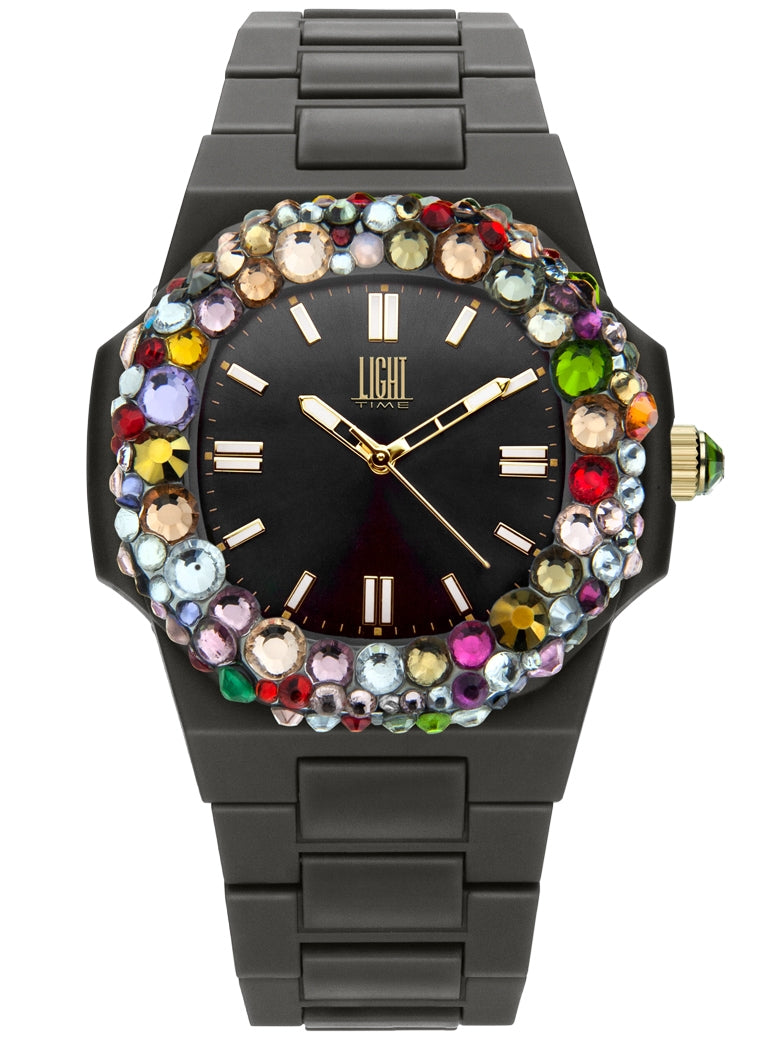 LIGHT TIME VELVET NAUTILUS - Black Rainbow Strass — Ansicht 1