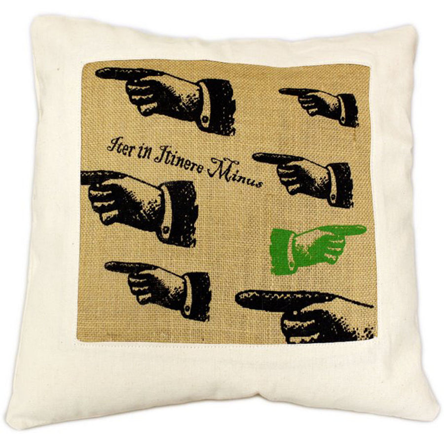 CUSCINI LETTERARI - Copricuscino in Juta lavata / Cotton pillow case e Juta lavata ITER IN ITINERE MINUS - Size 40x40cm — Ansicht 1