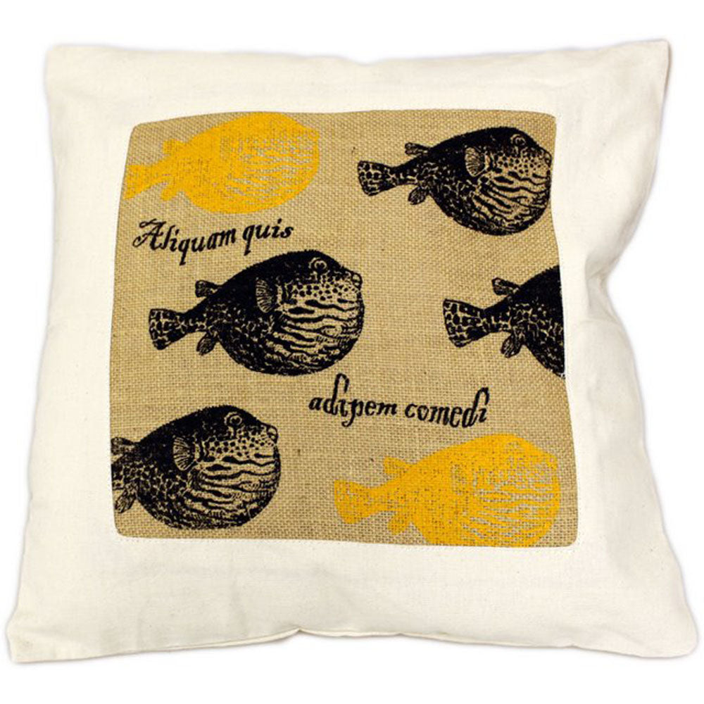 CUSCINI LETTERARI - Copricuscino in Juta lavata / Cotton pillow case e Juta lavata ALIQUAM QUIS ADIPEM COMEDI - Size 40x40cm — Ansicht 1