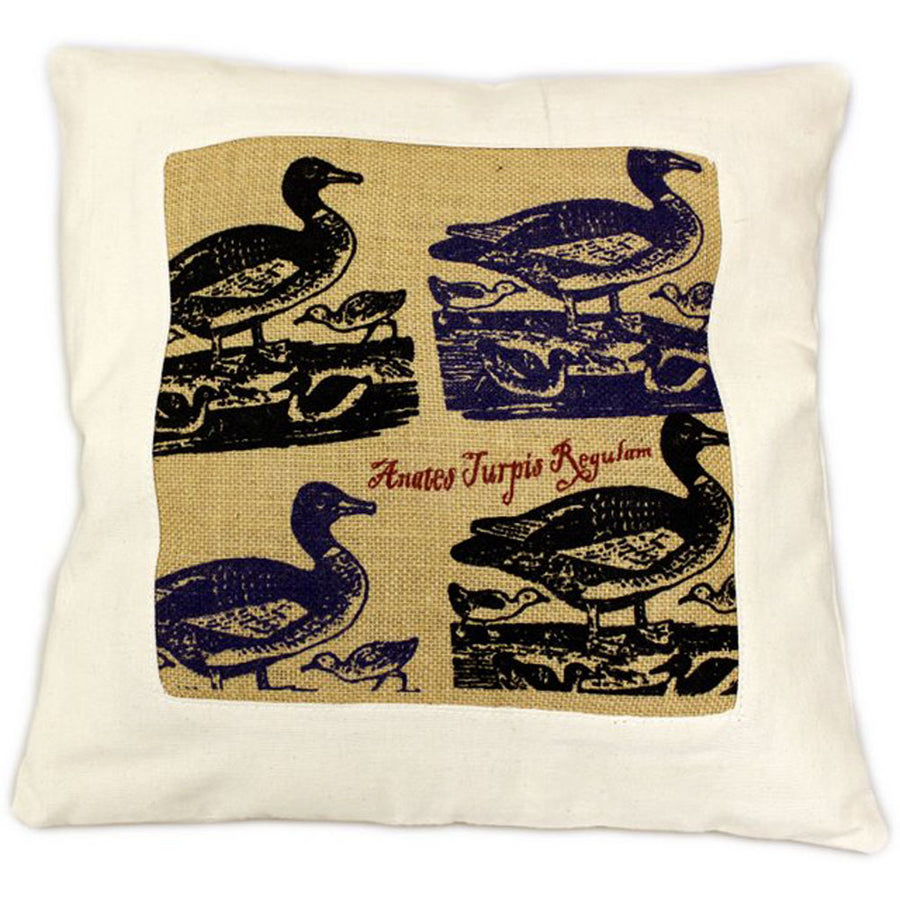 CUSCINI LETTERARI - Copricuscino in Juta lavata / Cotton pillow case e Juta lavata ANATES TURPIS REGULAM - Size 40x40cm — Ansicht 1