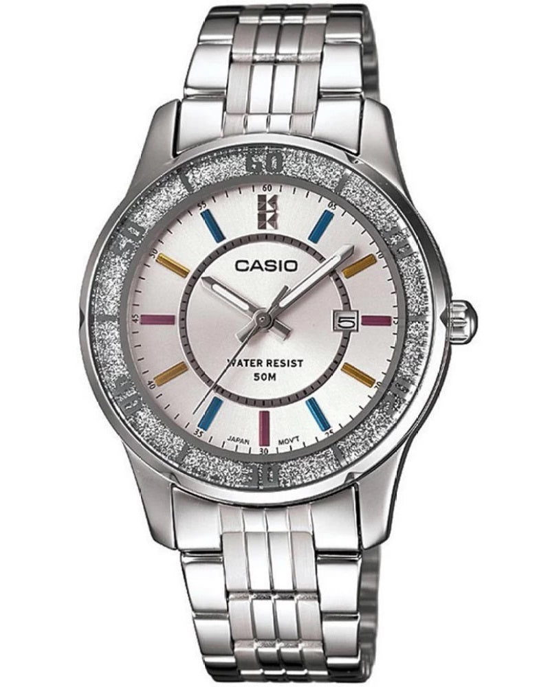 CASIO COLLECTION LADY DATE GLITTER BEZEL - WHITE — Ansicht 1