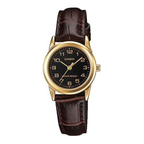 CASIO COLLECTION LADY 3H GOLD, LEATHER - BLACK — Ansicht 1