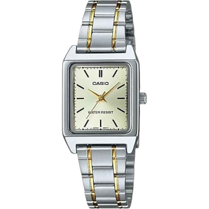 CASIO COLLECTION LADY TANK, ALLOY, LEATHER - CHAMPAGNE — Ansicht 1