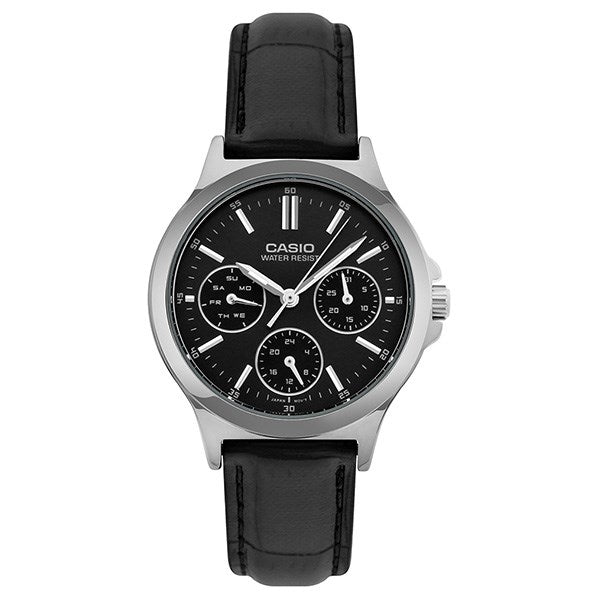 CASIO COLLECTION LADY MULTIFUNCTION, LEATHER - BLACK — Ansicht 1