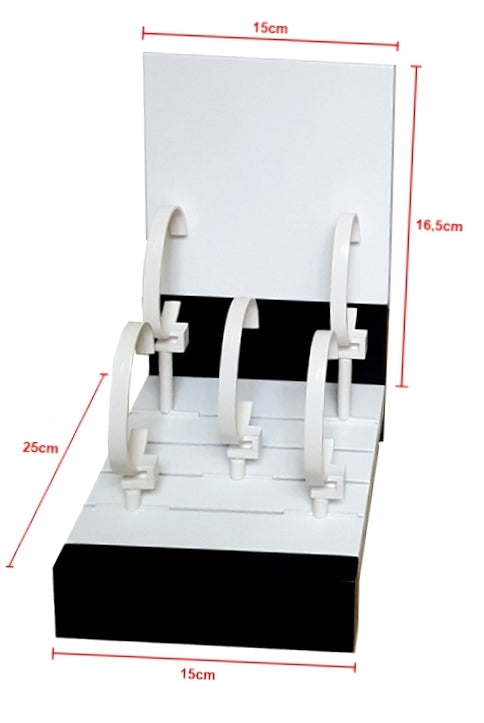 5 WATCHES DISPLAY 1 LEVEL 15X16.5 + 6 PLASTIC STANDS LACQUERED WOOD - MADE IN ITALY — Ansicht 1