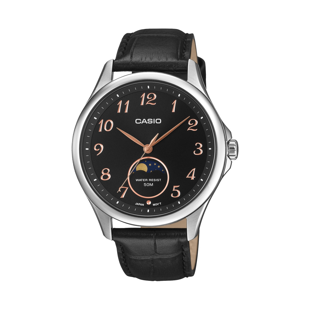 CASIO COLLECTION MOONPHASES - SILVER LEATHER — Ansicht 1
