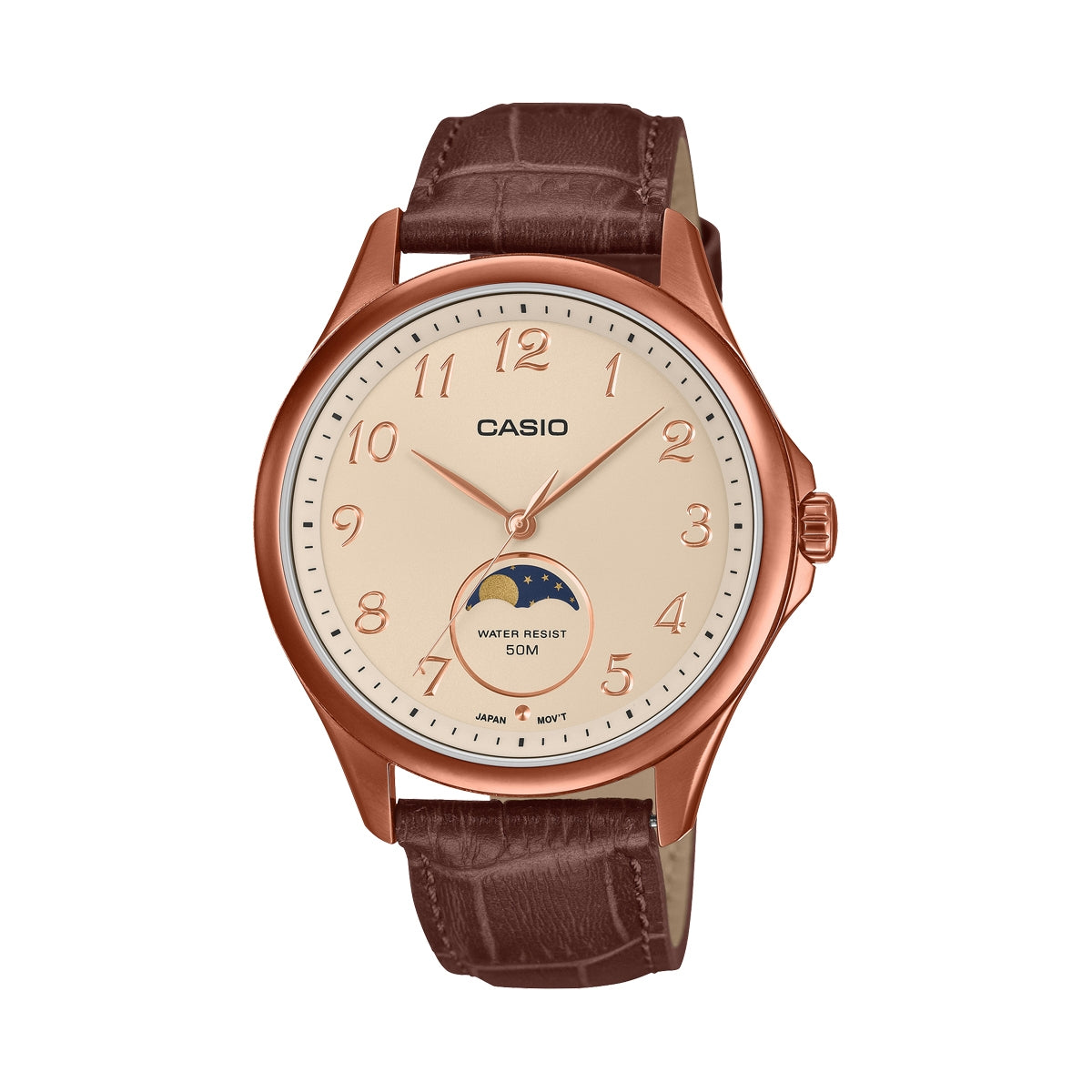 CASIO COLLECTION MOONPHASES - LEATHER, BRONZE — Ansicht 1