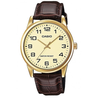 CASIO COLLECTION ONLY TIME GOLD, LEATHER - CHAMPAGNE — Ansicht 1