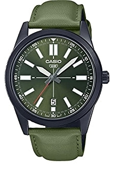 CASIO COLLECTION CASUAL DATE - LEATHER, GREEN — Ansicht 1