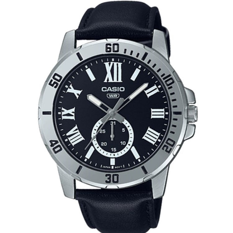 CASIO COLLECTION DIVER DATE LEATHER - BLACK — Ansicht 1