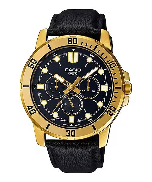 CASIO COLLECTION DIVER MULTIFUCTION. LEATHER - BLACK — Ansicht 1