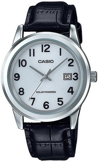 CASIO COLLECTION CASUAL SOLAR POWERED - LEATHER, WHITE — Ansicht 1
